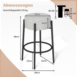 Costway Μοντέρνο Σκαμπό Μπαρ Χωρίς Πλάτη με Επένδυση Λινό, Ύψος Καθ... Costway Μοντέρνο Σκαμπό Μπαρ Χωρίς Πλάτη με Επένδυση Λινό, Ύψος Καθ...