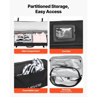 VEVOR Σάκος Μεταφοράς Σκι με Ροδάκια, 175 cm, Μαύρος, 600D Αδιάβροχ... VEVOR Σάκος Μεταφοράς Σκι με Ροδάκια, 175 cm, Μαύρος, 600D Αδιάβροχ...