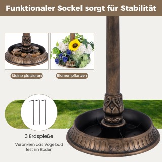 Costway Ηλιακή Ποτίστρα Πουλιών με Φωτιστικό και Γλάστρα - Χάλκινη ... Costway Ηλιακή Ποτίστρα Πουλιών με Φωτιστικό και Γλάστρα - Χάλκινη ...