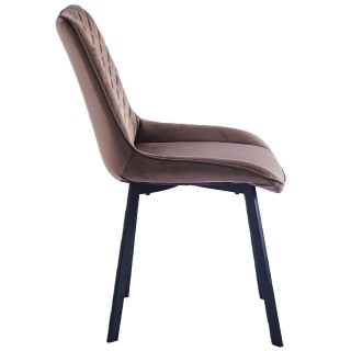 Shally Dogan  Σετ 4 Καρέκλες Τραπεζαρίας Επένδυση Βελούδο Καφέ Καρέ...