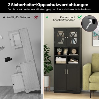 Costway Ντουλάπι Μπάνιου Μαύρο με Ρυθμιζόμενα Ράφια και Κλείσιμο Ασ... Costway Ντουλάπι Μπάνιου Μαύρο με Ρυθμιζόμενα Ράφια και Κλείσιμο Ασ...