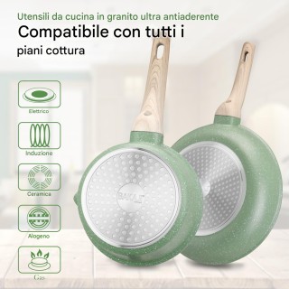 BAKAJI Σετ Μαγειρικών Σκευών 21 Τεμαχίων Πράσινο από Χυτό Αλουμίνιο...