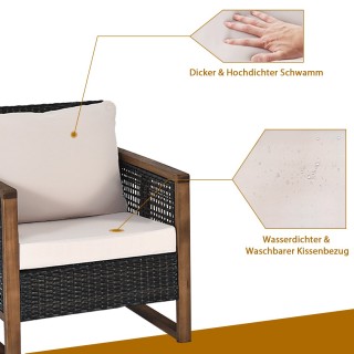 Costway Σετ Βεράντας 3 Τεμαχίων από PE-Rattan με Τραπέζι Καφέ Ακακ... Costway Σετ Βεράντας 3 Τεμαχίων από PE-Rattan με Τραπέζι Καφέ Ακακ...