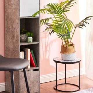 Shally Dogan Σετ 2 Τραπέζια Συναρμογής με Εφέ Μαρμάρου, Μεταλλική Μ...