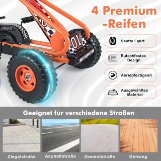 Costway Παιδικό Ποδήλατο-Καρτ με Ρυθμιζόμενο Κάθισμα & Χειροφρένο έ...