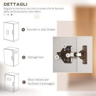 HOMCOM Κινητή Ντουλάπα Κουζίνας από Ξύλο με 5 Ρυθμιζόμενα Ράφια και... HOMCOM Κινητή Ντουλάπα Κουζίνας από Ξύλο με 5 Ρυθμιζόμενα Ράφια και...