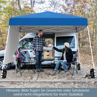 Costway Γαλάζιος Πτυσσόμενος Κήπος 3x3m με Ρυθμιζόμενο Πλευρικό Τοί...