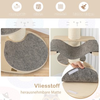 Costway Γκρι Ξύλινος Ονυχοδρόμιο 120 εκ. με Αιώρα & 3 Πλατφόρμες & ...