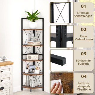 Costway Πολυλειτουργική Γωνιακή Ραφιέρα 5 Επιπέδων με Μεταλλικό Πλα... Costway Πολυλειτουργική Γωνιακή Ραφιέρα 5 Επιπέδων με Μεταλλικό Πλα...