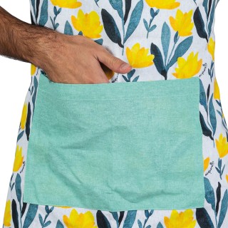 Villa dEste Home Βαμβακερή Κουζίνας Ποδιά με Ευρύχωρη Μπροστινή Τσέ...