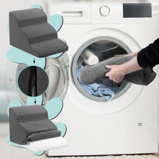 BAKAJI  Γκρι Σκάλα για Κατοικίδια 3 Σκαλοπάτια για Γάτες και Σκύλου...