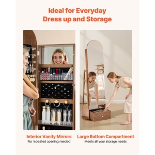 VEVOR Ελεύθερη Περιστρεφόμενη Ντουλάπα Κοσμημάτων 360°, Ύψος 1655 m...