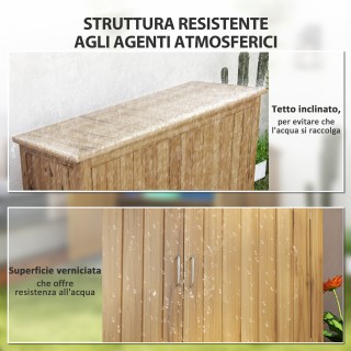 Outsunny Εξωτερική Ξύλινη Ντουλάπα Αποθήκευσης Εργαλείων με 2 Πόρτε... Outsunny Εξωτερική Ξύλινη Ντουλάπα Αποθήκευσης Εργαλείων με 2 Πόρτε...