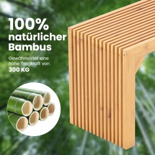 Costway Διθέσιο Μπαμπού Σκαμπό Χωρίς Πλάτη, έως 300kg Φορτίο 43 x 9...