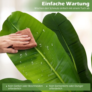 Costway Σετ 2 Τεχνητά Τροπικά Φυτά Παλάμης 107 εκ - Πράσινο φυλλώδε...