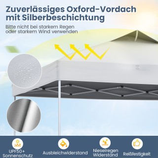 Costway  Αναδιπλούμενη Πέργκολα 3x3m - Αδιάβροχη, Σταθερή, UV Προστ...