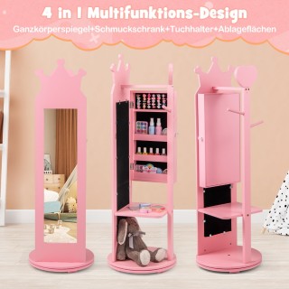 Costway Παιδική Ντουλάπα Κοσμημάτων με Περιστρεφόμενο Καθρέφτη 360°...