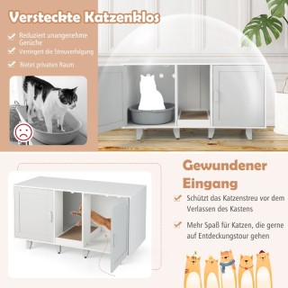 Costway  Πολυλειτουργικό Έπιπλο Γάτας με Κρυφή Τουαλέτα και Ξύστρα ...