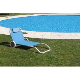 Galileo Ξαπλώστρα θαλάσσης με ρόδες, δομή από ανθρακοχάλυβα, κάθισμ...