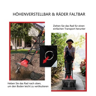 Costway Μίνι Καλλιεργητής Κήπου με Ισχυρό Κινητήρα 10Α και Διπλό Σ... Costway Μίνι Καλλιεργητής Κήπου με Ισχυρό Κινητήρα 10Α και Διπλό Σ...