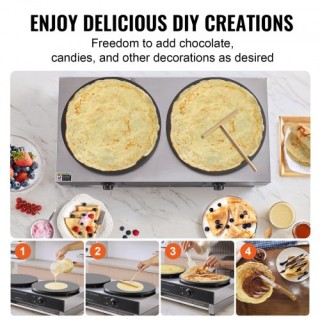 VEVOR  Ηλεκτρική Κρεπιέρα 16 3400W Διπλή Κεφαλή Επαγγελματική SYJBJ...