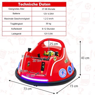 Costway Παιδικό Αυτοκινητάκι Συγκρουόμενο 12V με 360° Περιστροφή, Μ... Costway Παιδικό Αυτοκινητάκι Συγκρουόμενο 12V με 360° Περιστροφή, Μ...
