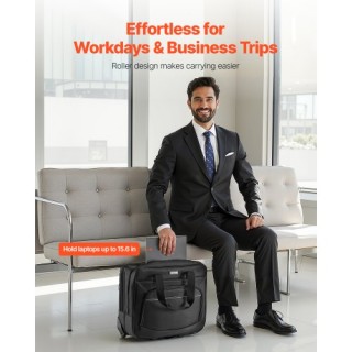 VEVOR Τσάντα Laptop με Ρόδες 15.6 Μαύρη LGSTDNB156INBPC3WV0