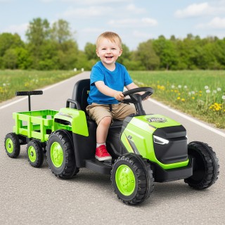 Costway Παιδικό Ηλεκτρικό Τρακτέρ με Αποσπώμενο Τρέιλερ & Τηλεχειρι...