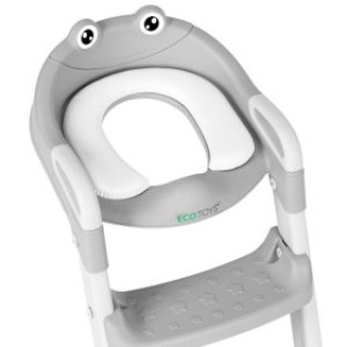 ECOTOYS Μειωτήρας τουαλέτας  με Σκάλες και Σκαλοπάτι Γκρι PP8001-Grey