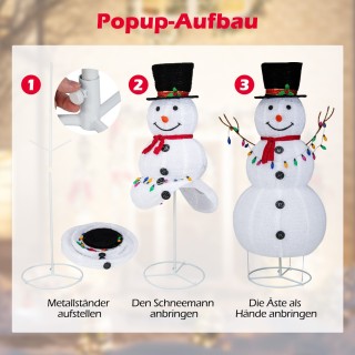 Costway  Φωτιζόμενη φιγούρα χιονάνθρωπου 180 cm με ζεστά λευκά LED ...