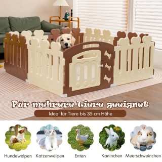 Costway  Περιφραγμένος Χώρος Κατοικιδίων 8 Πάνελ από Ανθεκτικό HDPE...