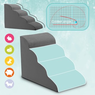 BAKAJI Σκάλα για Κατοικίδια Γκρι 4 Σκαλοπάτια για Γάτες και Σκύλου... BAKAJI Σκάλα για Κατοικίδια Γκρι 4 Σκαλοπάτια για Γάτες και Σκύλου...