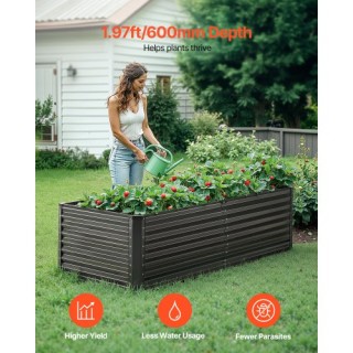 VEVOR Μεταλλικό Υπερυψωμένο Κήπο 6x3x2 πόδια Εξωτερική Γαλβανισμένη...