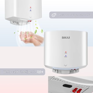 BAKAJI Αυτόματη Ηλεκτρική Πετσετοθήκη Τοίχου Μπάνιου 1400W με Κρύο ...