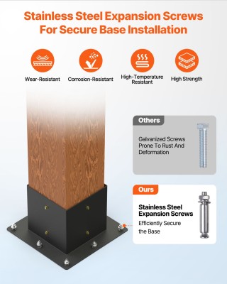 VEVOR Κιτ Σύνδεσης Περγκολών 6x6 ιντσών, Βαρέως Τύπου Βάσεις Κατασκ...