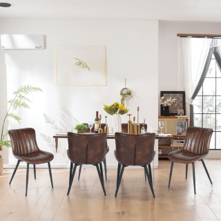 Shally Dogan Σετ 2 Καρέκλες Τραπεζαρίας από Οικολογικό Δέρμα Καφέ ... Shally Dogan Σετ 2 Καρέκλες Τραπεζαρίας από Οικολογικό Δέρμα Καφέ ...