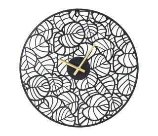 Ostaria Ρολόι Μεταλλικό Calathea Μαύρο και Χρυσό D40cm -37637 Ostaria Ρολόι Μεταλλικό Calathea Μαύρο και Χρυσό D40cm -37637