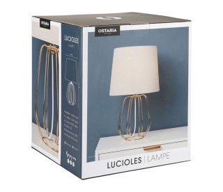 Ostaria Λάμπα Μεταλλική LucioLes Μπεζ- Χρυσή H41cm -37536