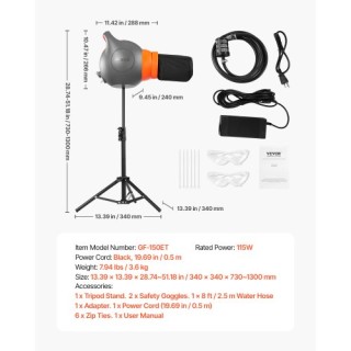 VEVOR Πολυμηχάνημα Αφρού για Πάρτι 115W Γκρι & Πορτοκαλί PMPSJLSSJJ...