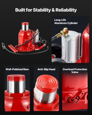 VEVOR Υδραυλικός Αερότονος Γρύλος 50 Τόνων για Αυτοκίνητα και Φορτη...
