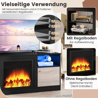 Costway Τηλεοπτικό Ντουλάπι με LED Φωτισμό για Τηλεόραση 65 με Ρυθμ...