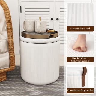 Costway Σετ 2 στρογγυλών σκαμπώ με αποθηκευτικό χώρο και αφαιρούμεν...