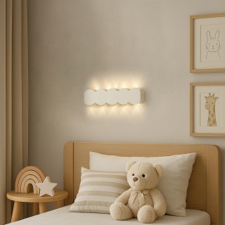 BAKAJI Απλίκα Τοίχου 10 LED Λευκή Λάμπα με Θερμό Λευκό Φως 26x8x3cm... BAKAJI Απλίκα Τοίχου 10 LED Λευκή Λάμπα με Θερμό Λευκό Φως 26x8x3cm...