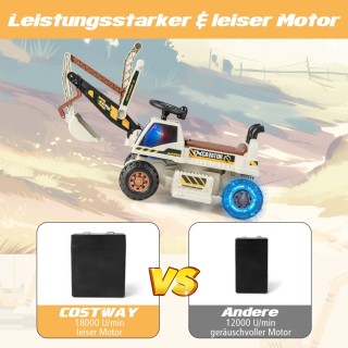 Costway  Παιδικό Ηλεκτρικό Εκσκαφέας με Ρυθμιζόμενο Βραχίονα και Κο...