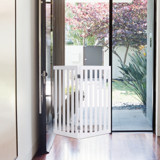 Costway  Προστατευτικό Πάνελ για Σκύλους 89εκ Ύψος Ξύλινο Πτυσσόμεν...