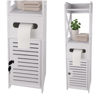 Ruhhy Λευκή Στήλη Μπάνιου με Κλειδαριά και Ενσωματωμένη Θήκη Χαρτιο... Ruhhy Λευκή Στήλη Μπάνιου με Κλειδαριά και Ενσωματωμένη Θήκη Χαρτιο...