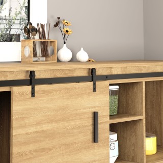 HOMCOM Kit για Ξύλινη Συρόμενη Πόρτα με ράγα 200cm και Χωρητικότητα...