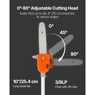 VEVOR Περιστρεφόμενος Κλαδευτήρας Δέντρων με Βενζίνη 43CC 2-Χρονών,... VEVOR Περιστρεφόμενος Κλαδευτήρας Δέντρων με Βενζίνη 43CC 2-Χρονών,...