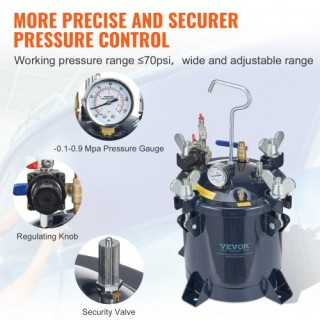 Δοχείο Πίεσης Βαφής VEVOR 10L/2.5gal, 70PSI Max  PQTBDOX10LDHOBYECV0