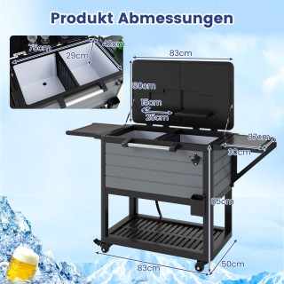 Costway Καρότσι Σερβιρίσματος με Πλαϊνά Ράφια, Ανοιχτήρι & Κρεμάστρ...